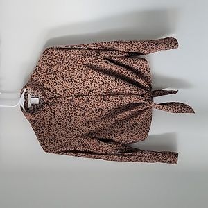 H&M Leopard Button Up Blouse